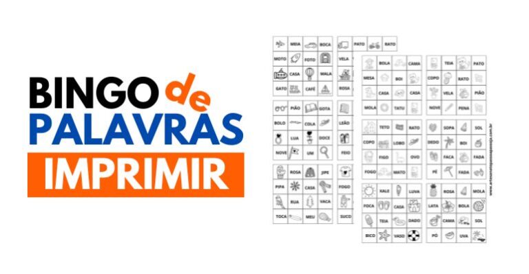 bingo de palavras para imprimir