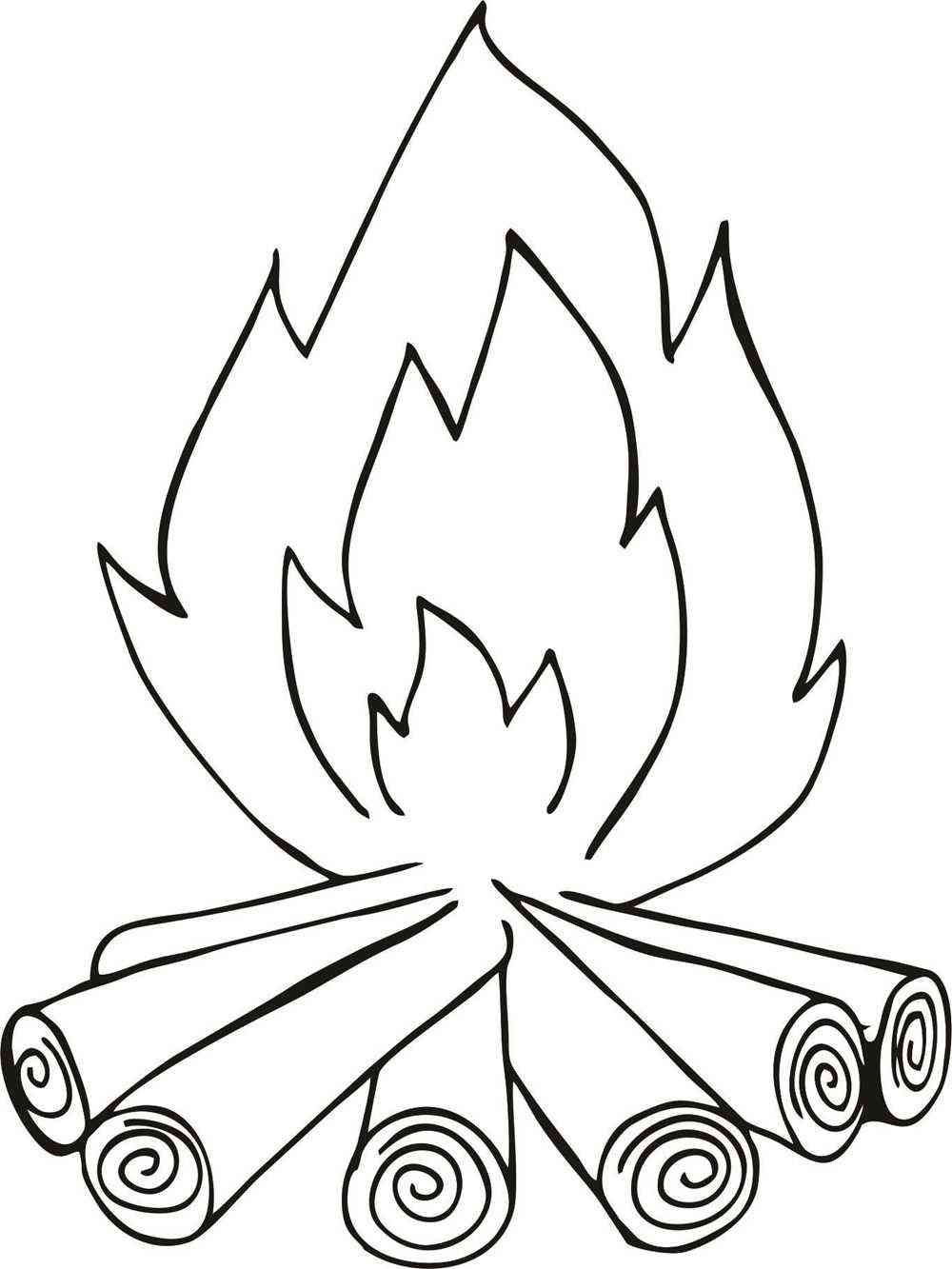 fogueira junina desenho para pintar 