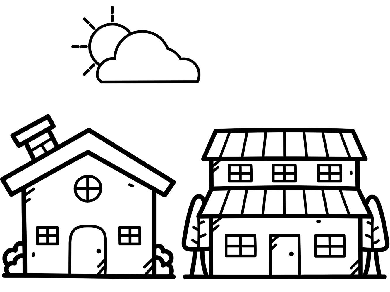 casas para colorir e recortar