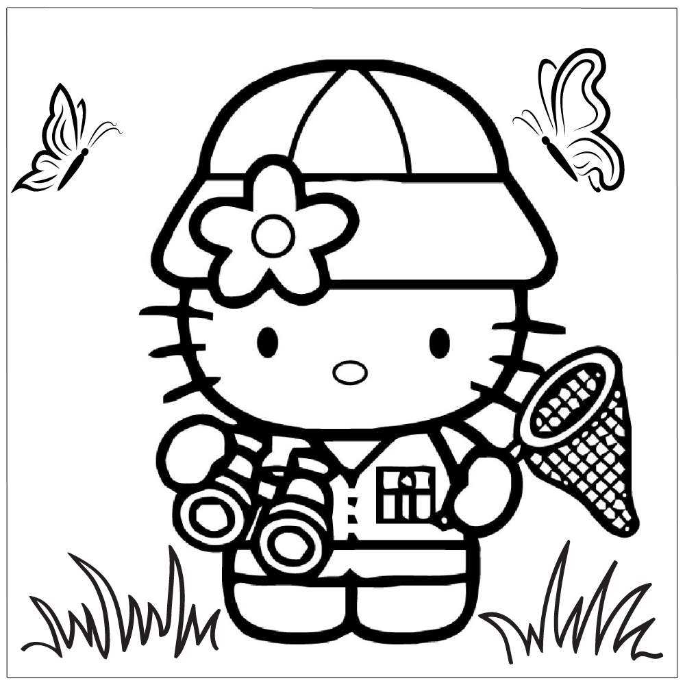 desenho hello kitty para colorir