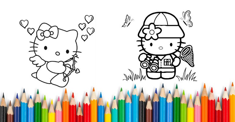 Desenhos para colorir de desenho da hello kitty dançando para