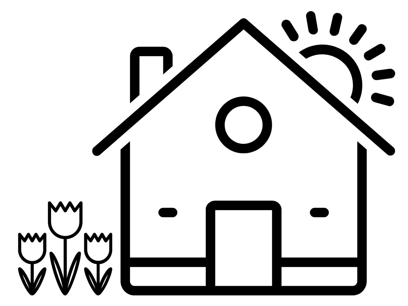 Tipos de casas para colorir