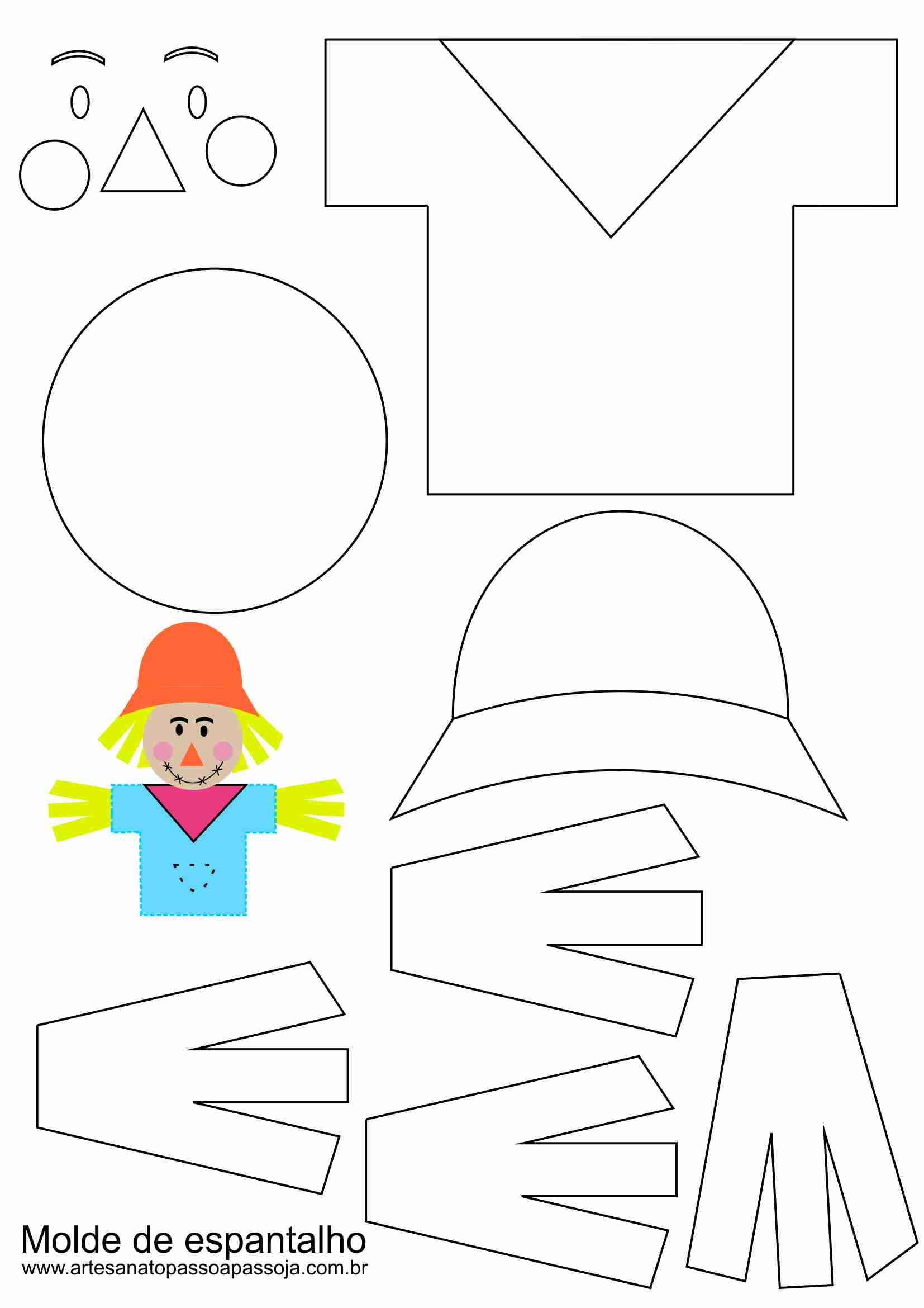 molde de espantalho tamanho grande