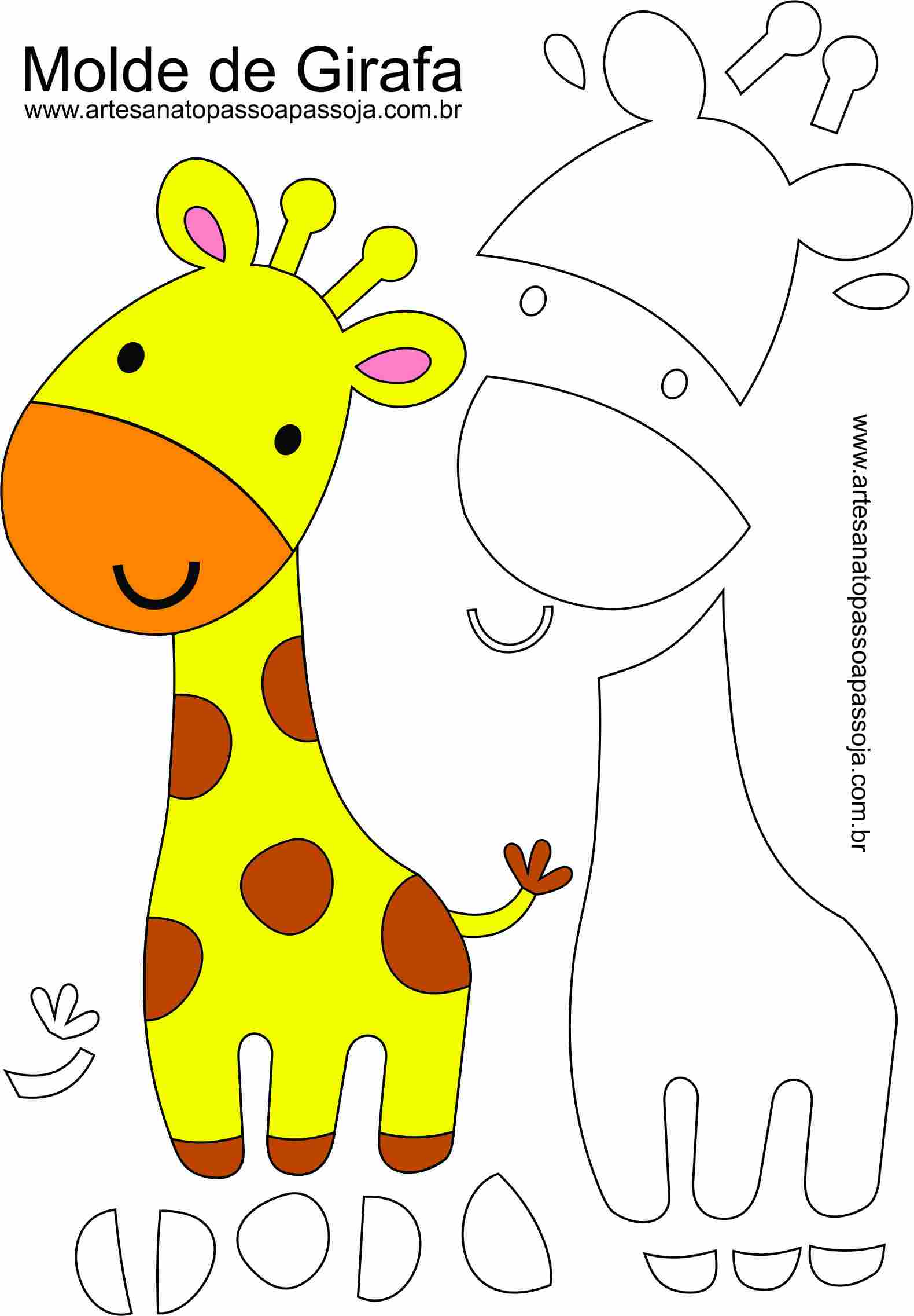 molde de girafa grande para imprimir