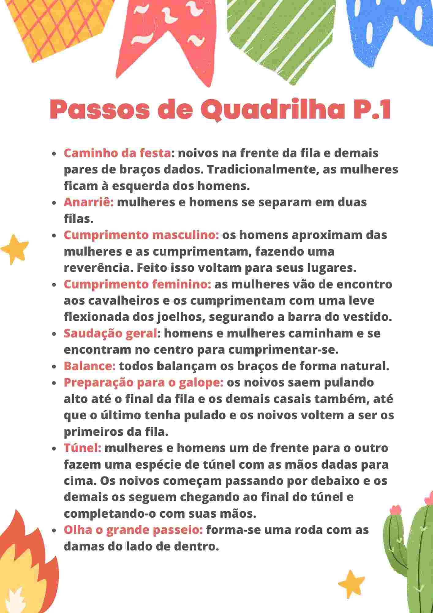 principais passos de quadrilha