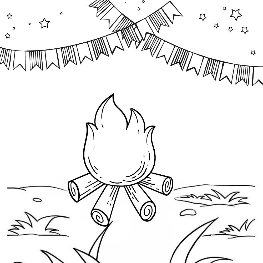 símbolos juninos de fogueira