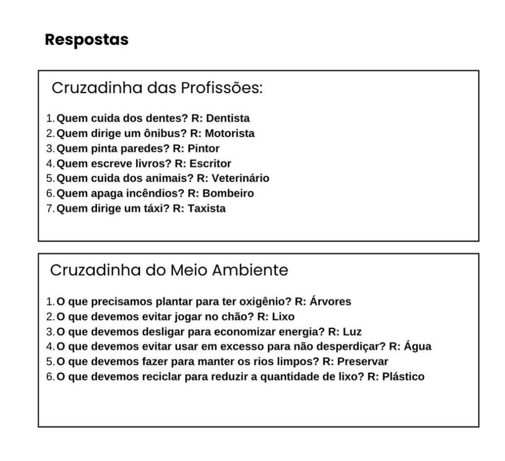 Cruzadinha para imprimir com respostas: modelos prontos em PDF ...