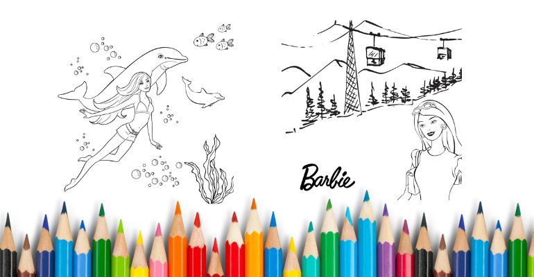 Barbie para Colorir : 20 desenhos para imprimir