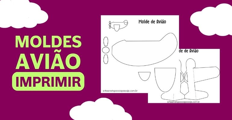 molde aviao para imprimir em pdf