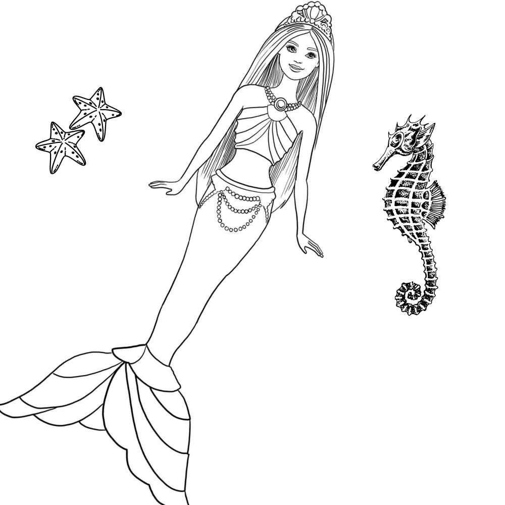 barbie sereia e cavalo marinho