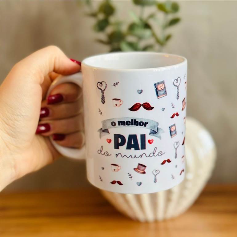 Lembrancinha de dia dos pais caneca simples