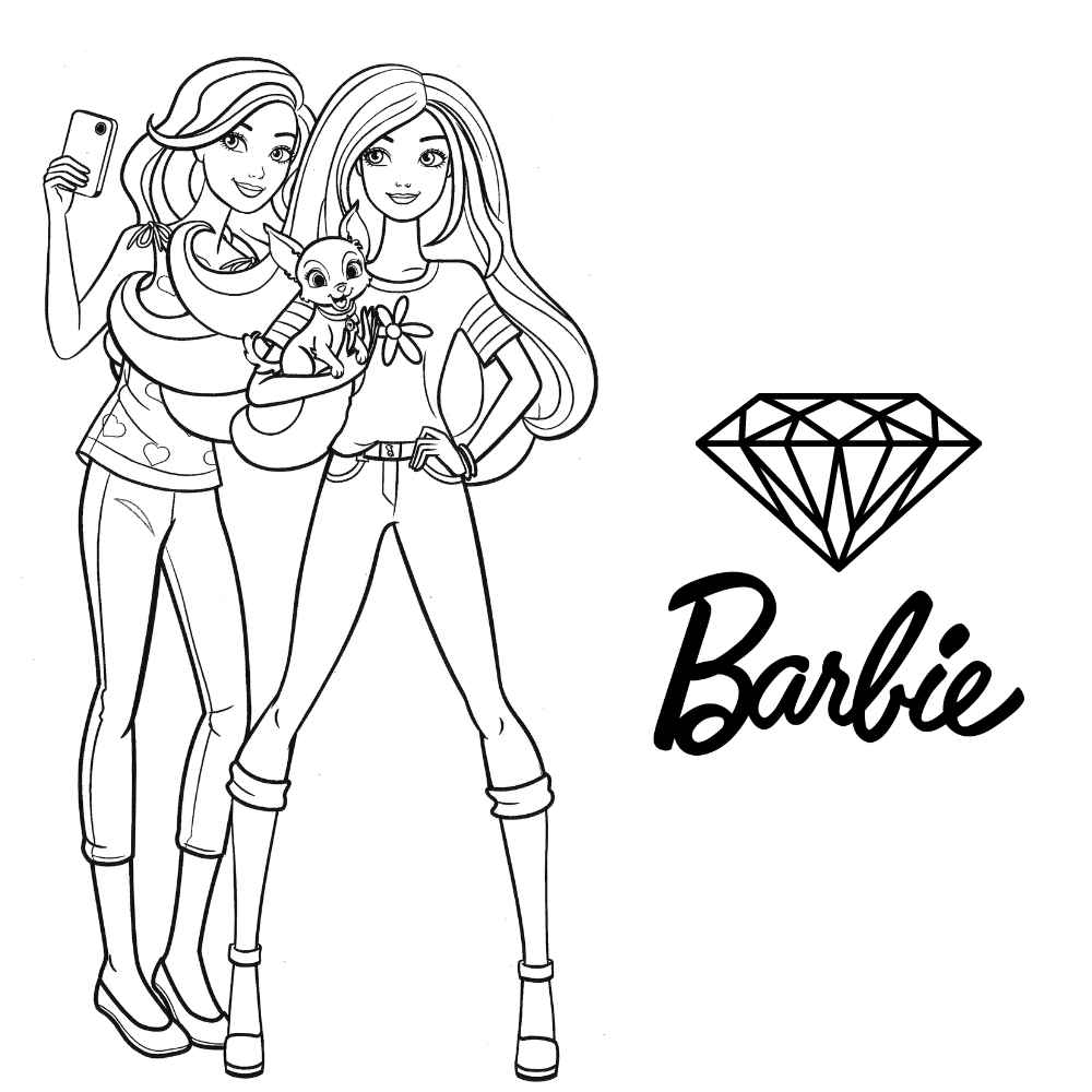 Desenho barbie sereia e o golfinho para colorir!