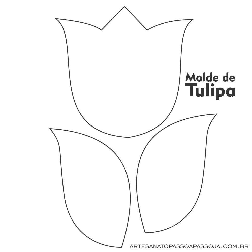 molde de tulipa em eva para imprimir