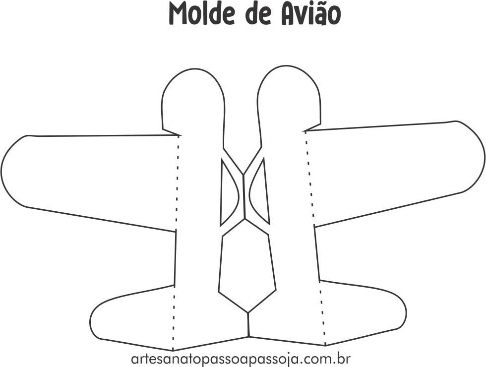 molde aviao papelão