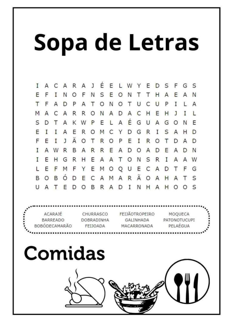 Sopas de letras para imprimir em PDF e aproveitar - Artesanato Passo a ...