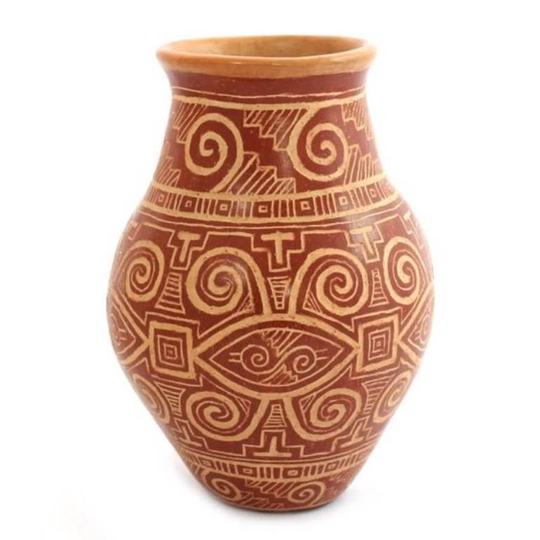 Cerâmica Marajoara vaso desenhado