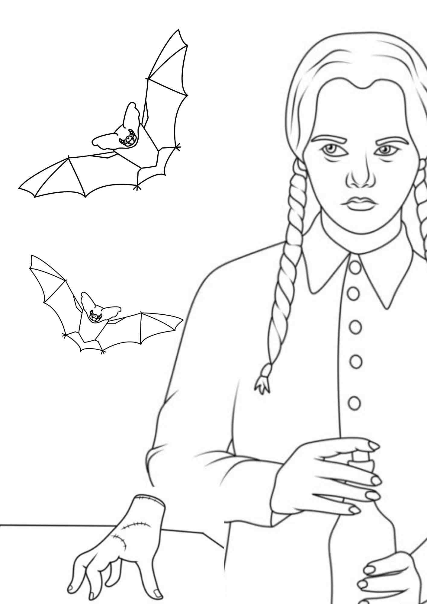 Desenhos de Wandinha Addams Para Colorir e Imprimir - Pintar