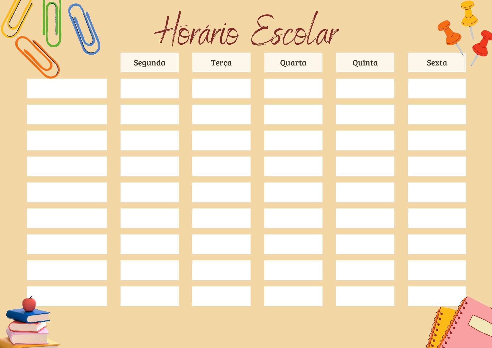 horario escolar completo