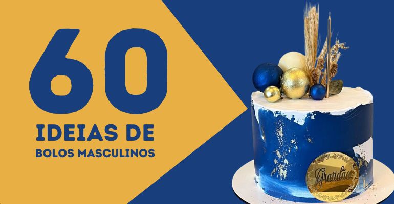 Bolo masculino decorado: 60 Ideias cheias de criatividade - Artesanato  Passo a Passo!