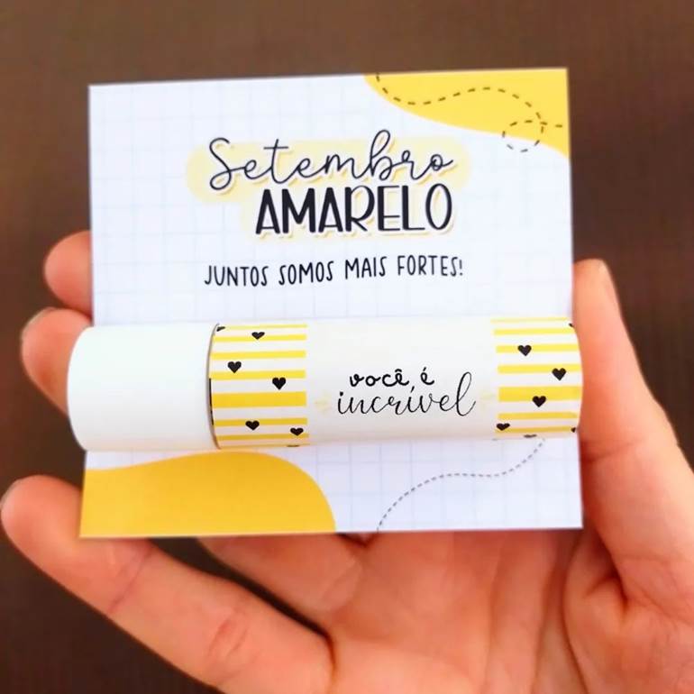 Lembrancinha setembro amarelo batom