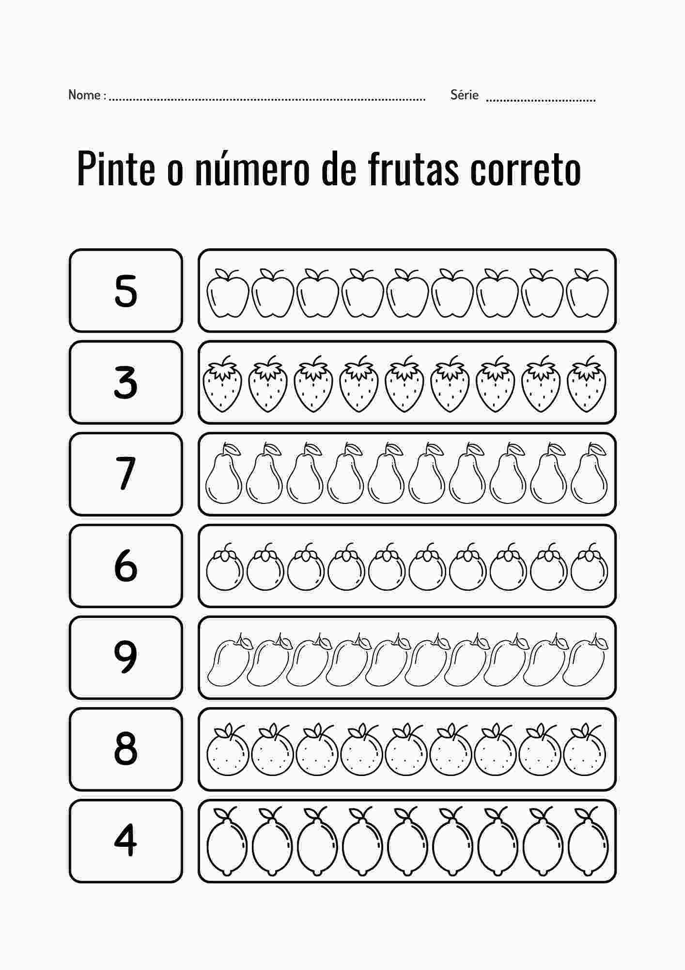 atividades com numeros somar
