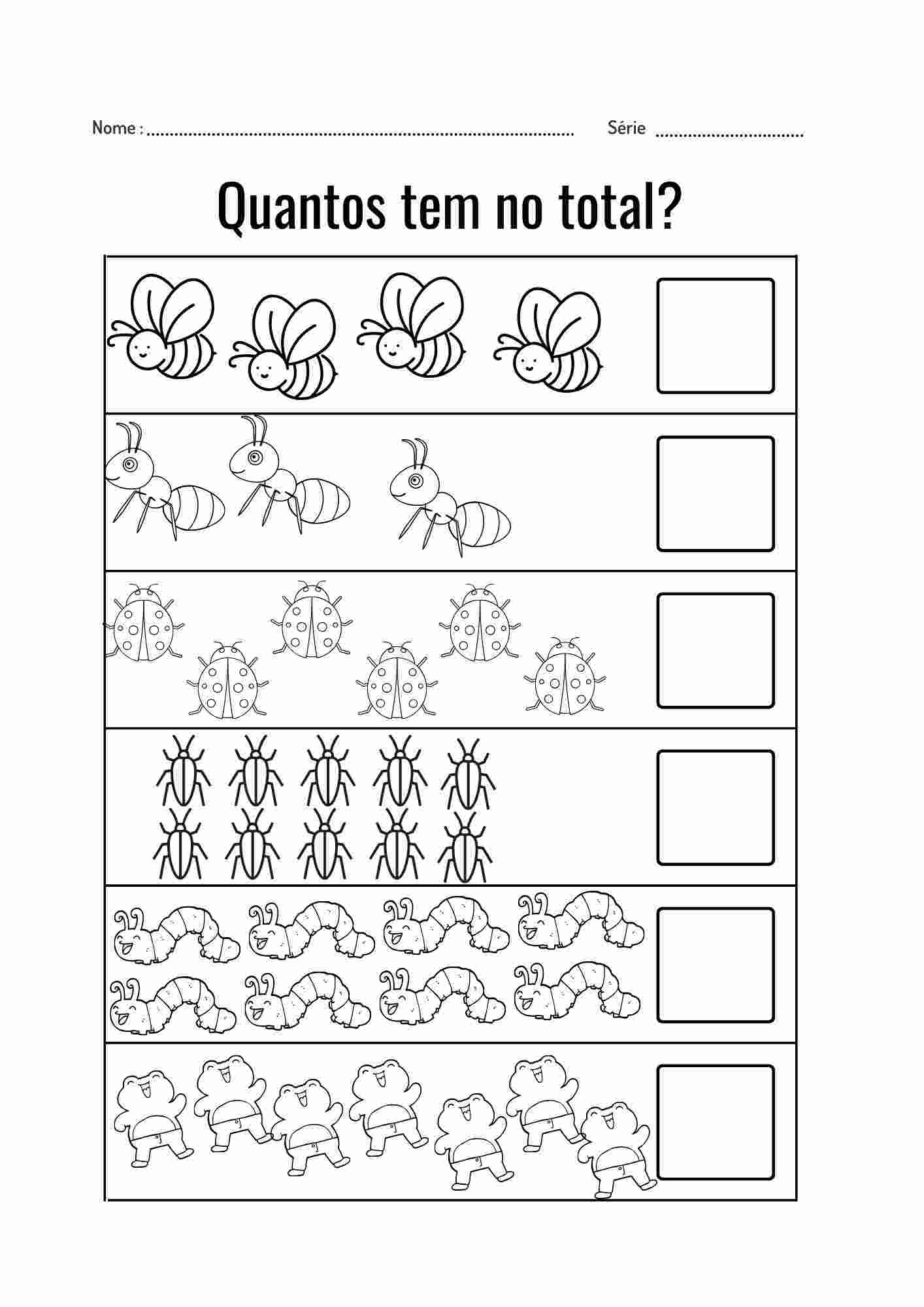 atividades com numeros 1 ano