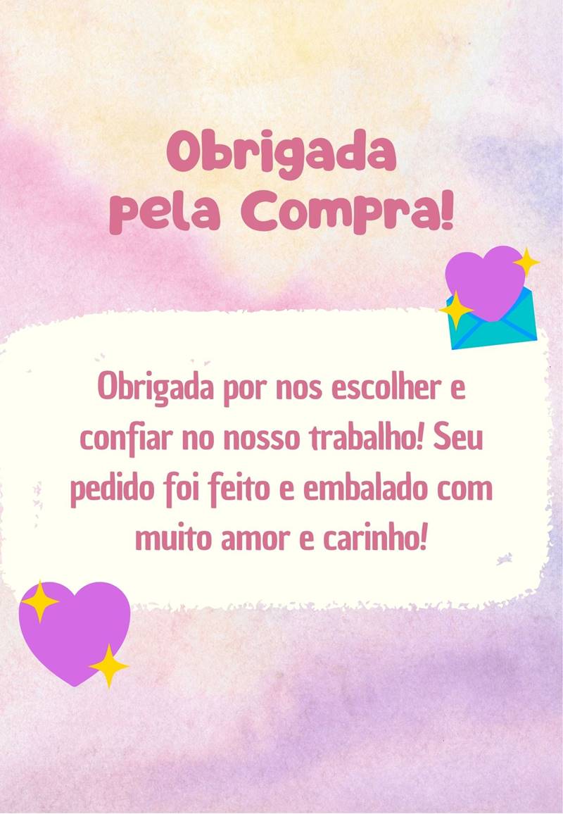 obrigada pela compra