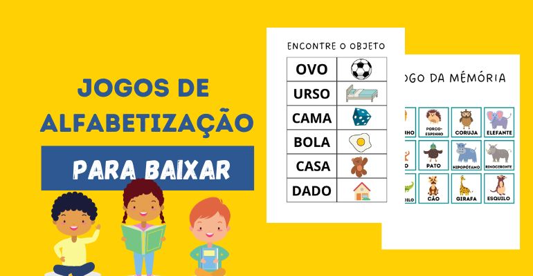 Jogos de alfabetização para imprimir: modelos em PDF grátis - Artesanato  Passo a Passo!