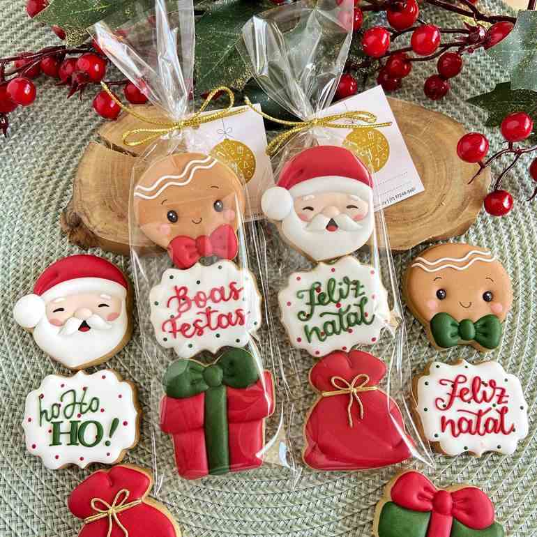 lembrancinhas de Natal para clientes de biscoito