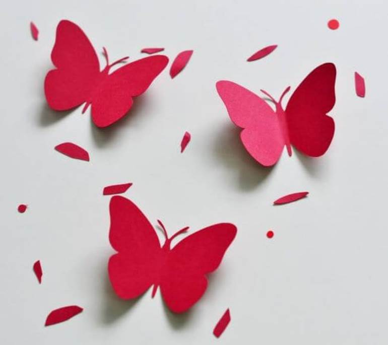 borboletas vermelhas de papel