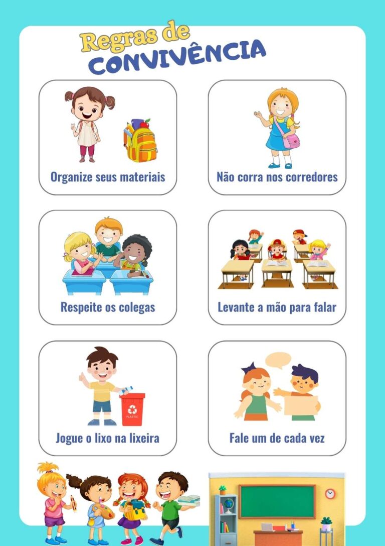 Regras de convivência na escola: modelo para imprimir em PDF ...
