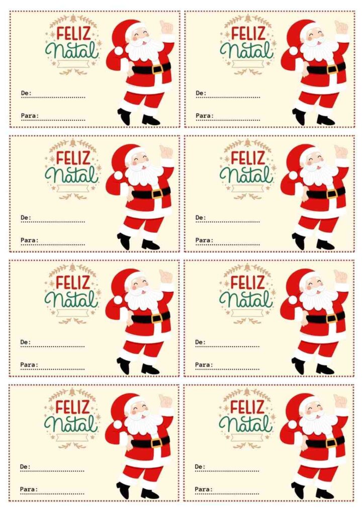 Etiquetas de Natal para editar, imprimir e colorir em PDF - Artesanato ...