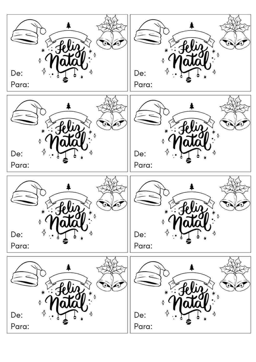 etiquetas de natal em branco