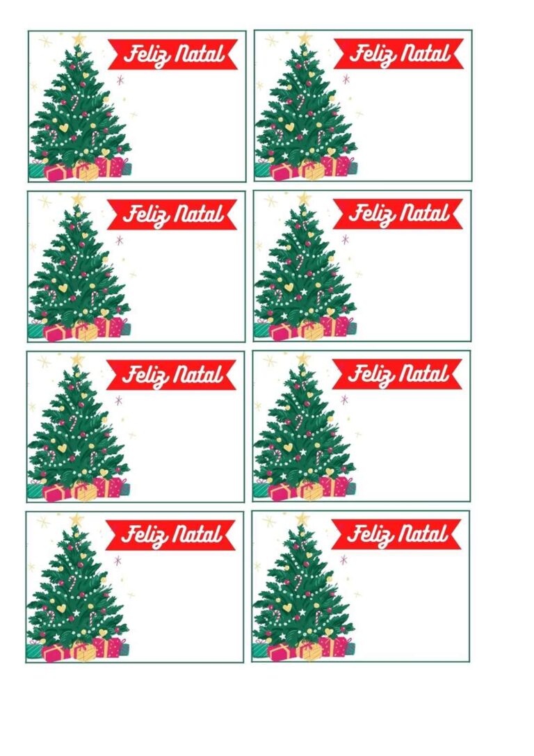 Etiquetas de Natal para editar, imprimir e colorir em PDF - Artesanato ...