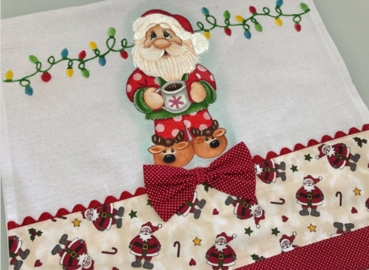 pintura em tecido pano de prato natal