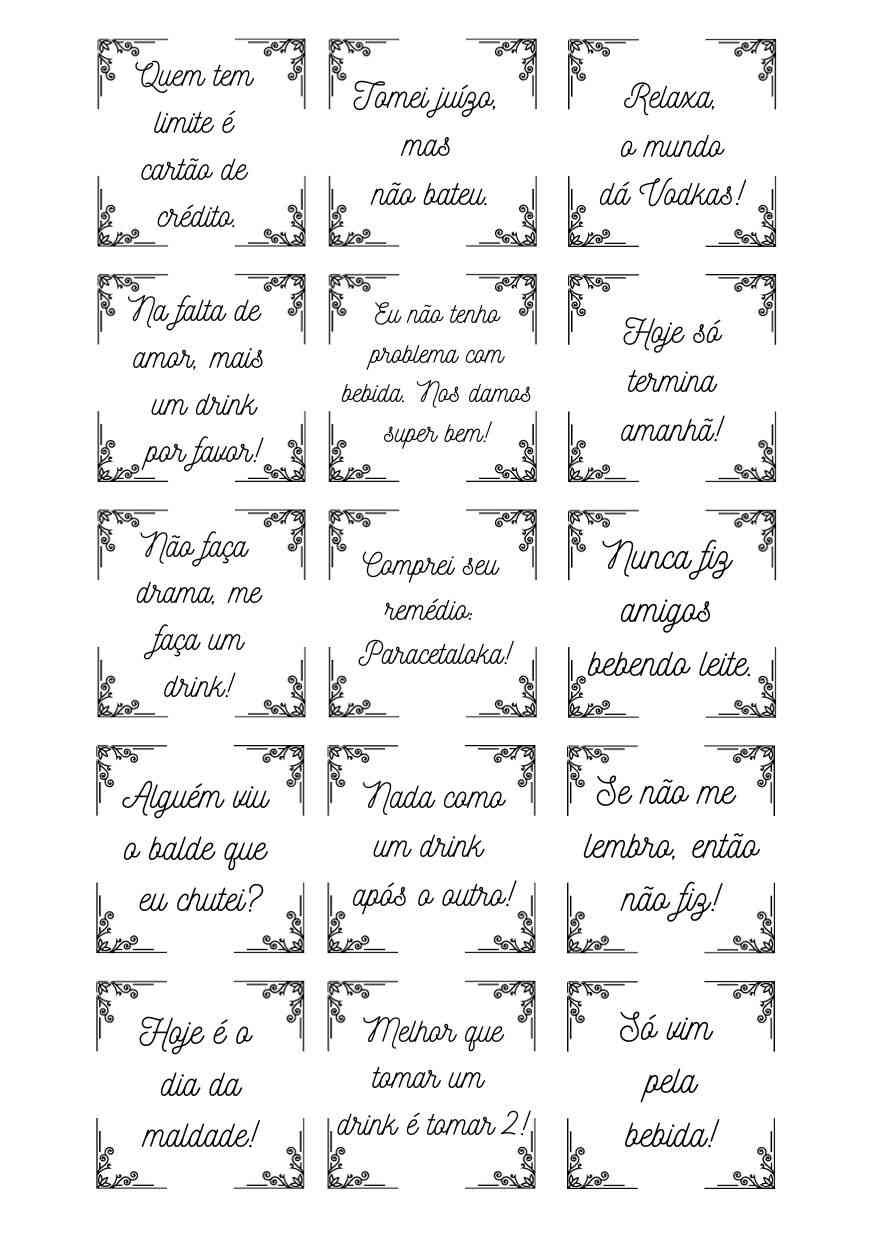 tags de drinks