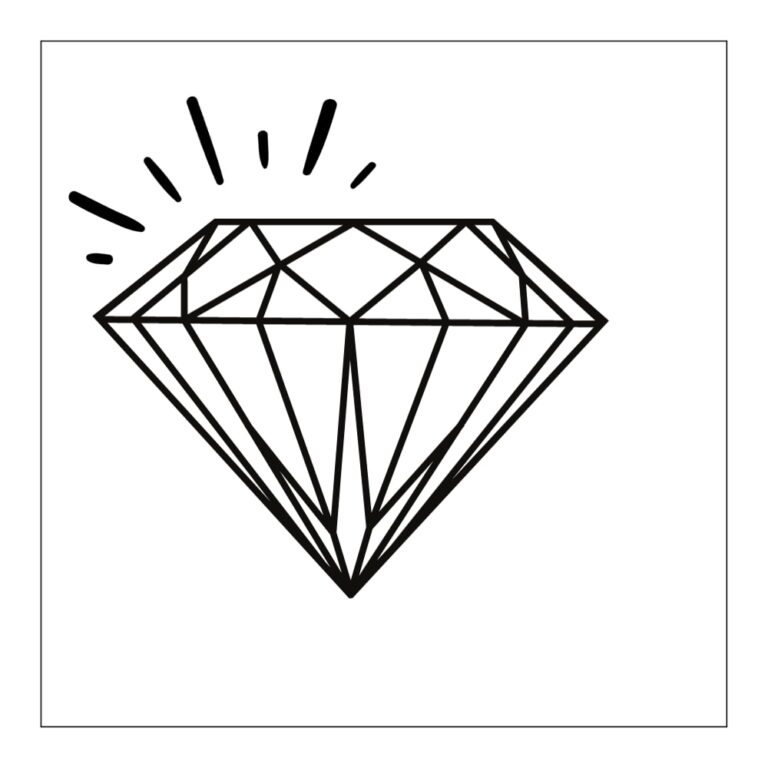 Desenho de diamante: modelo fácil para imprimir e colorir - Artesanato ...