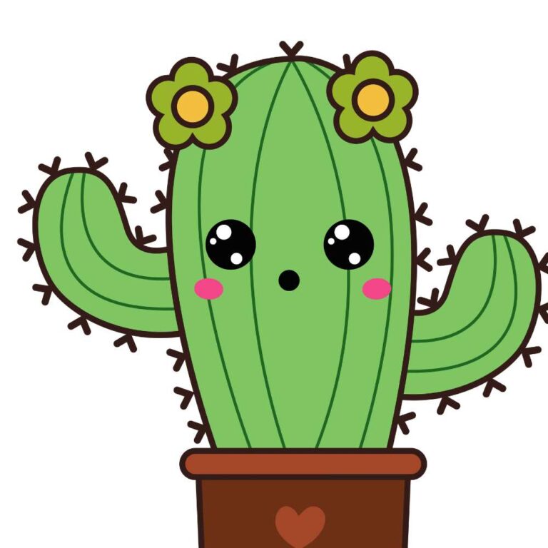 Desenhos de cactos fofos, moldes, para colorir e imprimir - Artesanato ...