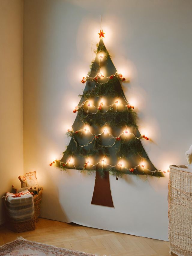 Árvore de Natal na parede simples