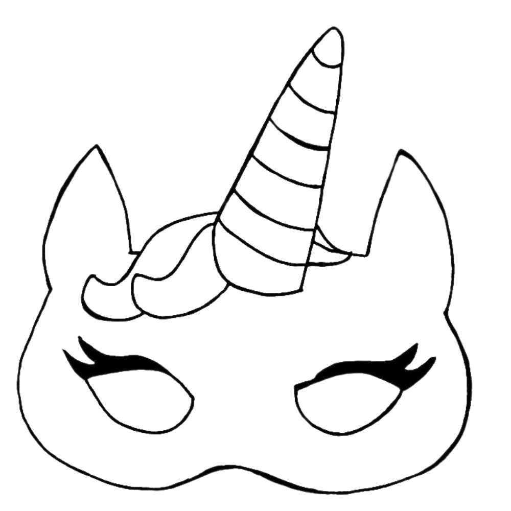 mascara de carnaval de unicornio para pintar