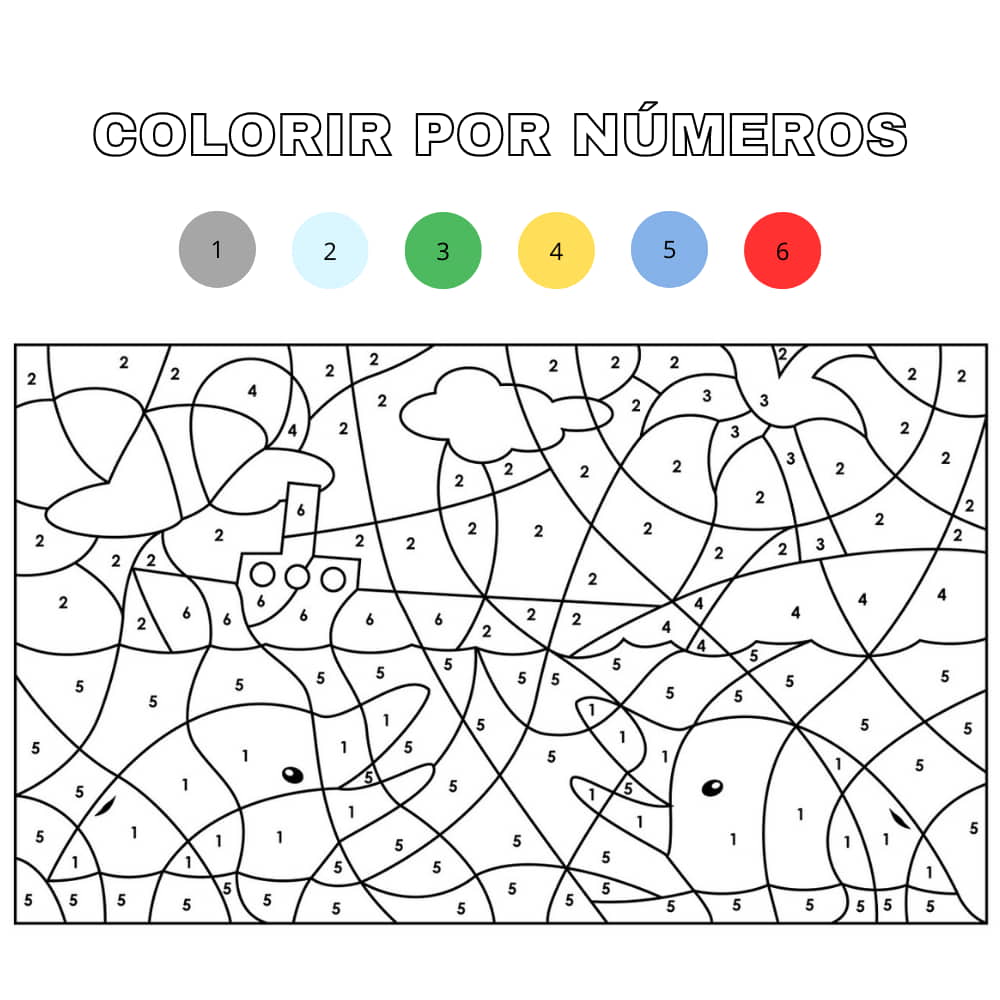 atividade com numeros para colorir
