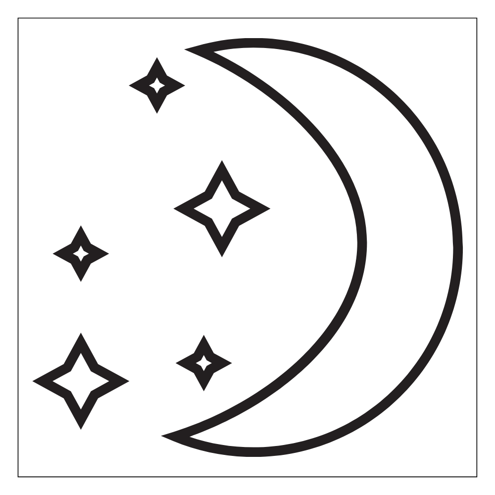 Moldes de Lua e estrelas
