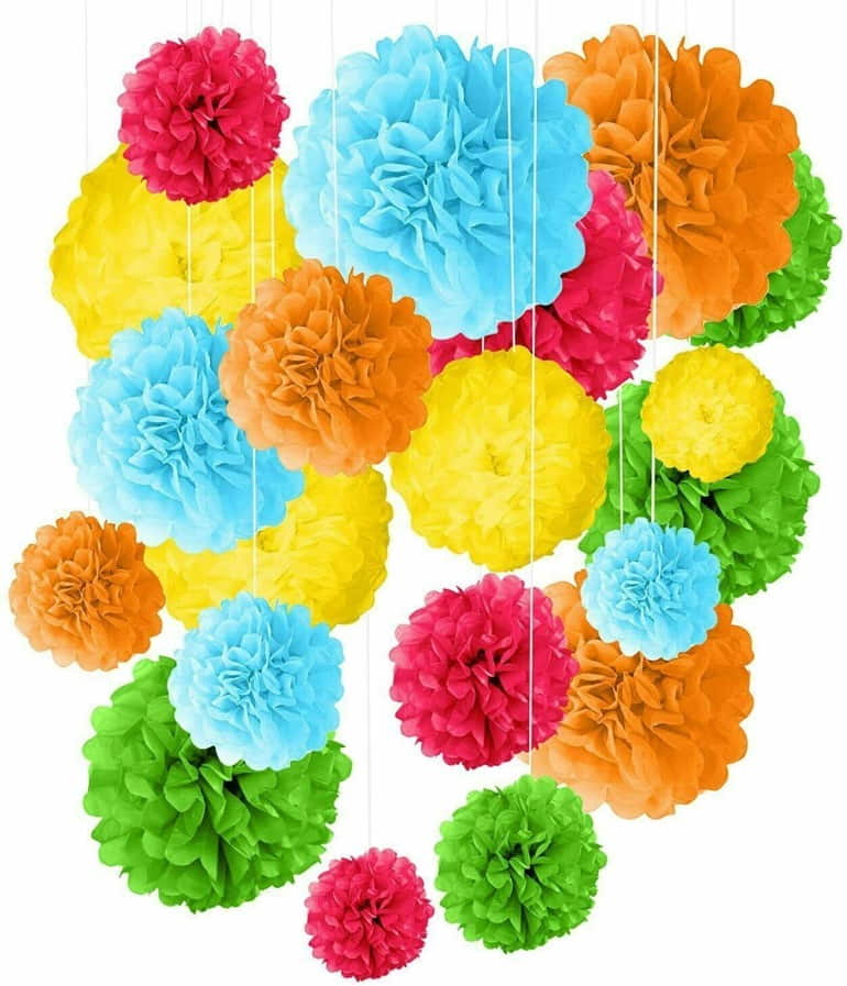 pompom de papel crepom