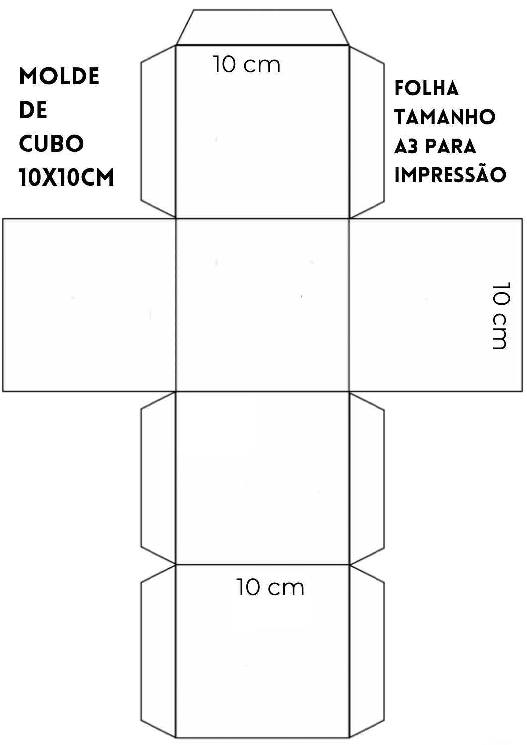 Molde de Cubo 10x10 para imprimir
