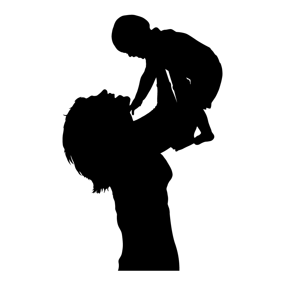 silhueta mae e bebe