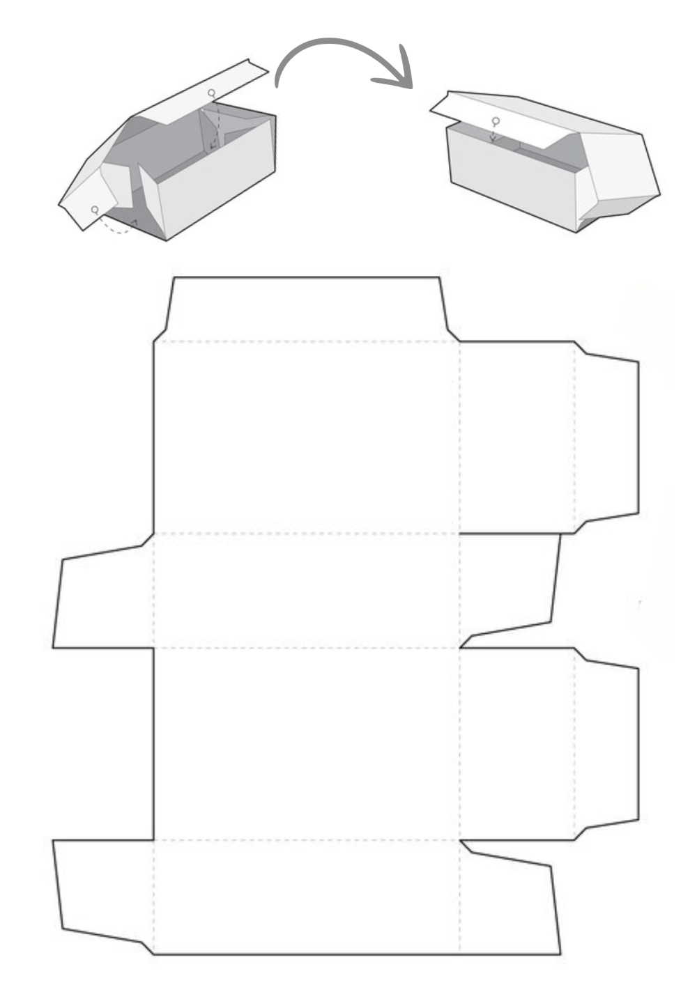 molde de caixa retangular para imprimir a4