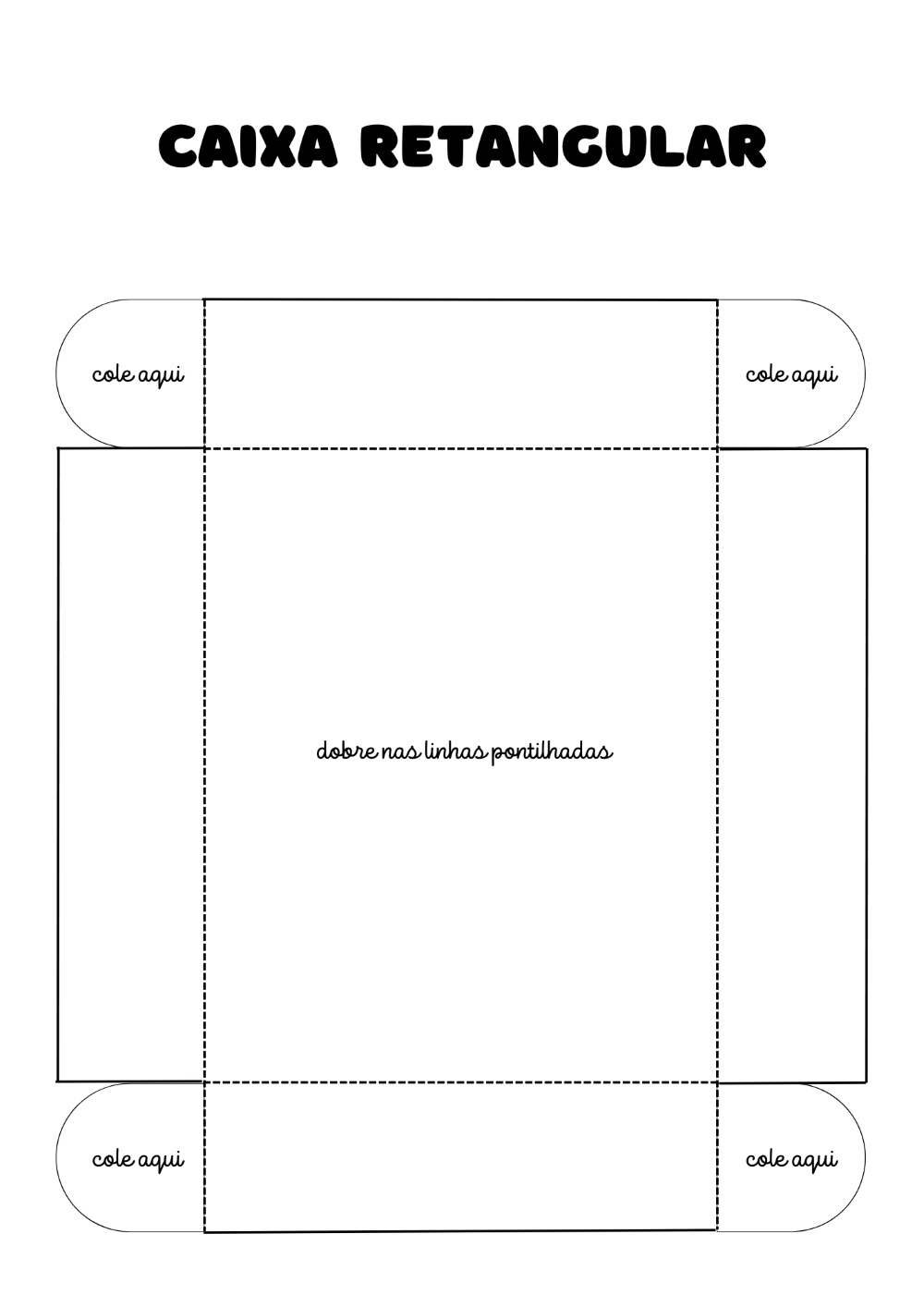 molde de caixa retangular para imprimir