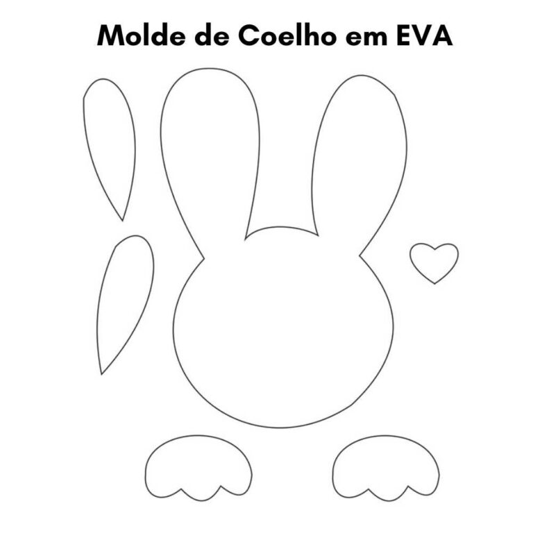 Molde de Coelhos para imprimir em PDF grátis - Artesanato Passo a Passo!
