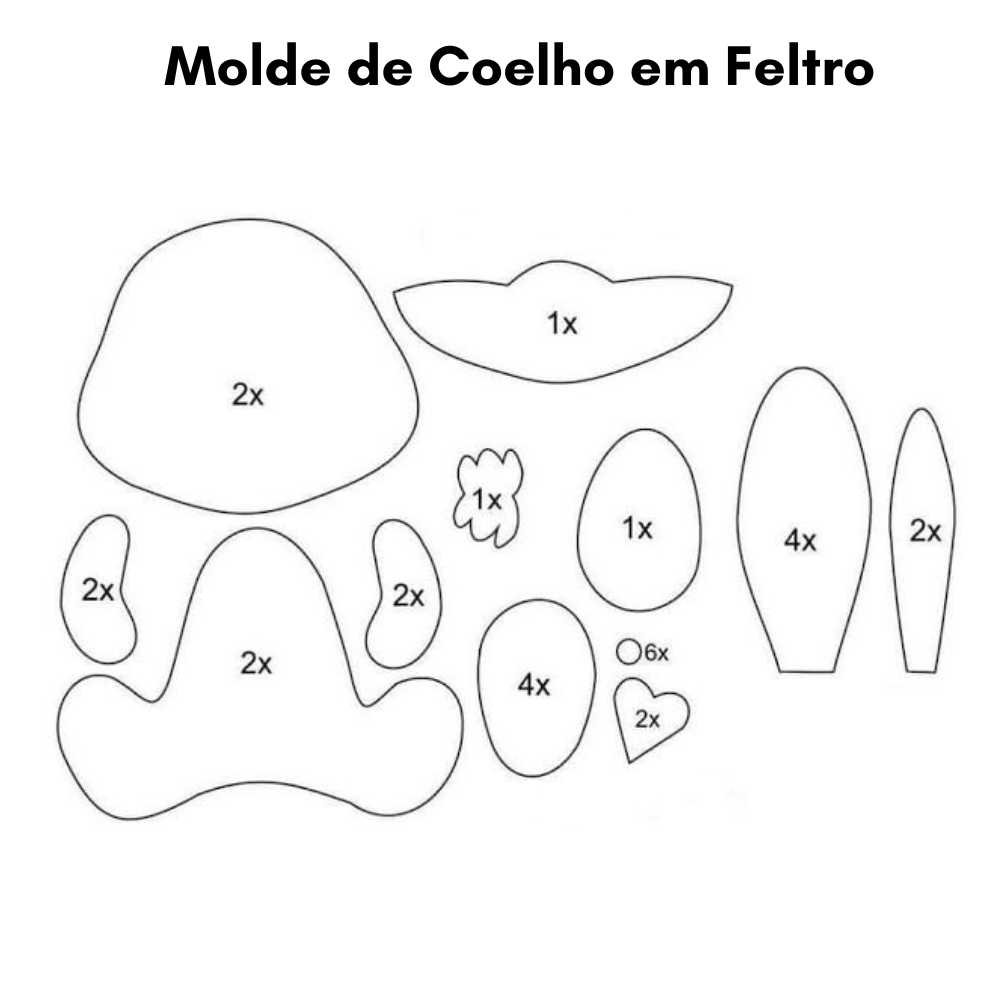 molde de coelho feltro