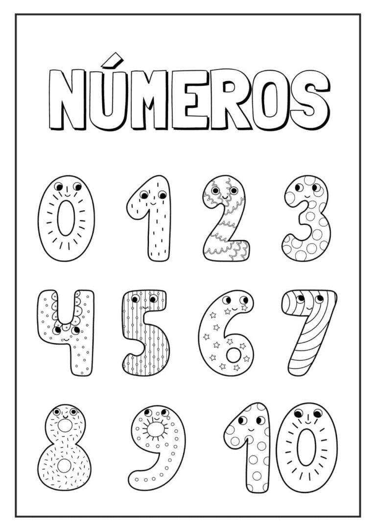 Numerais para colorir e imprimir em PDF - Artesanato Passo a Passo!